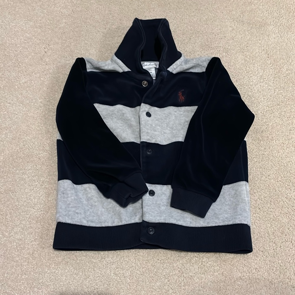 Ralph Lauren little boy, size 24 month, gray and navy sweater
